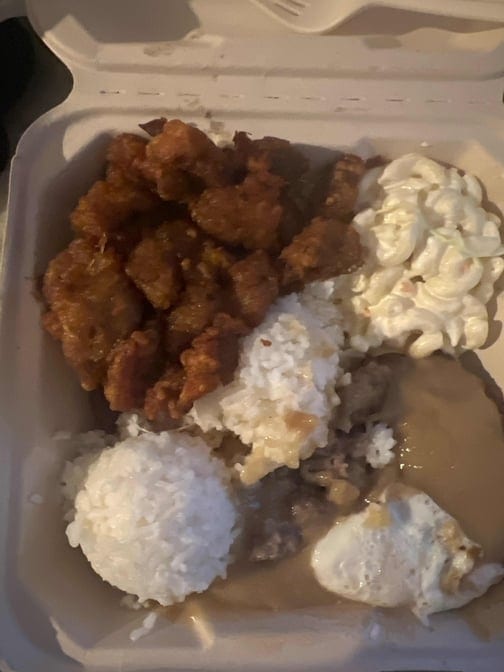 Mochiko Chicken/Loco Moco.