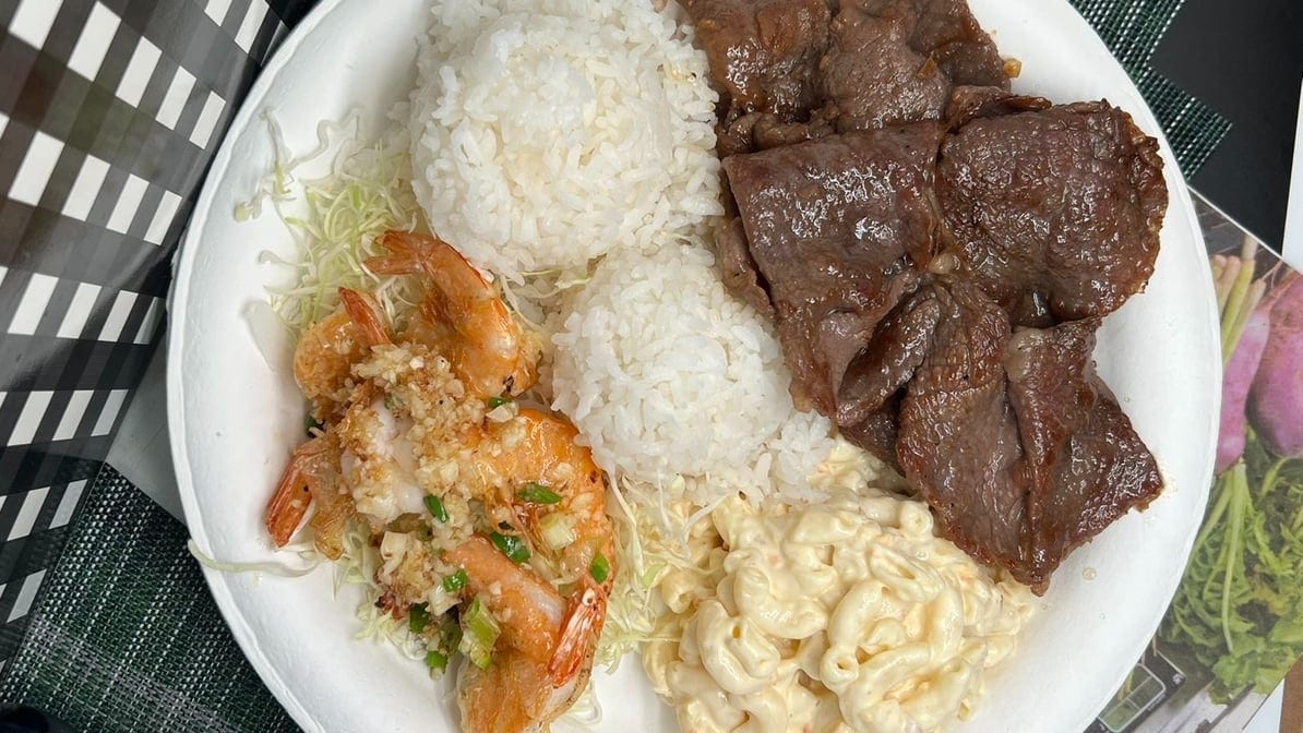 Teri Yaki Steak/Garlic Shrimp.