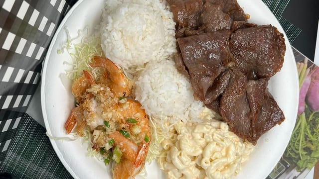 Teri Yaki Steak/Garlic Shrimp.